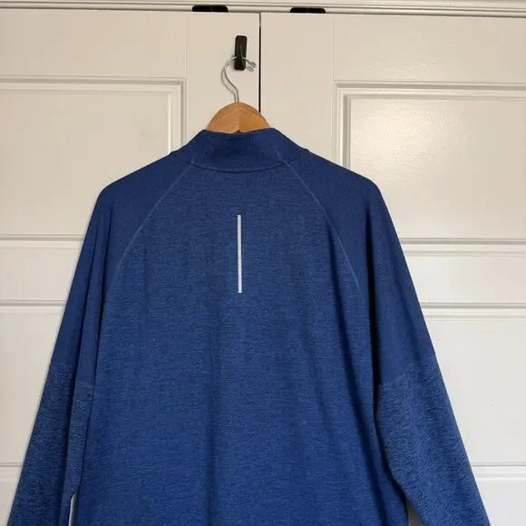 Nike Running Dri-Fit Pullover Mens XL Heather Blue Quarter Zip Long Sleeve Shirt - Picture 8 of 9